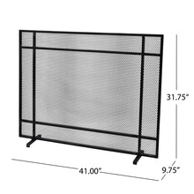 Load image into Gallery viewer, Markus - Modern Single Panel Iron Firescreen Black Brushed Silver