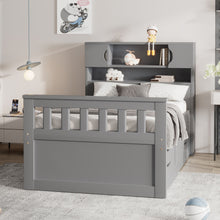 Load image into Gallery viewer, Captain Platform Bed Frame With Storage Bookcases, Shelves, And 4 Drawers