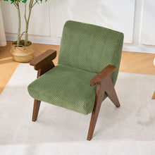 Load image into Gallery viewer, V-Shaped Armrest Accent Chair - Brown / Green
