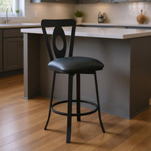 Load image into Gallery viewer, 42" Faux Leather Swivel Counter Height Bar Chair - Gray / Black