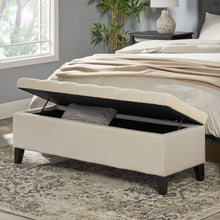 Load image into Gallery viewer, Nebulous - Upholstered Storage Ottoman With Diamond Tufting - Ivory