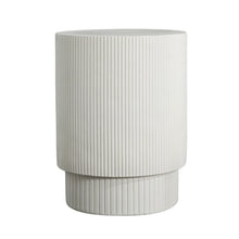 Load image into Gallery viewer, Handmade Side Table With Ribbed Design For Indoor And Outdoor Use - White