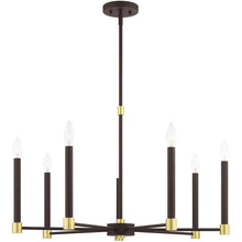 Load image into Gallery viewer, Seven Light Dimmable Chandelier With Shades - Bronze