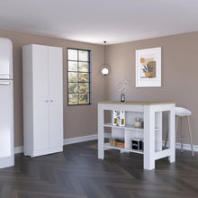 Load image into Gallery viewer, Wood Kitchen Island Set With Storage - Natural / White
