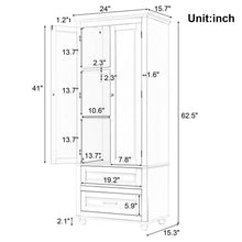 Load image into Gallery viewer, Tall Storage Cabinet With 2 Drawers For Bathroom