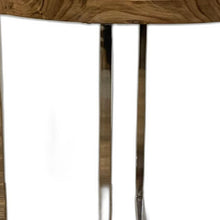 Load image into Gallery viewer, Modern Rustic Side Or End Table - Light Brown / Silver