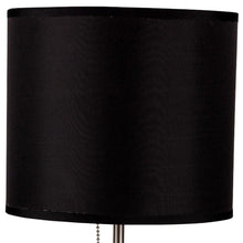 Load image into Gallery viewer, Metal Candlestick Table Lamp With Black Classic Drum Shade - Silver