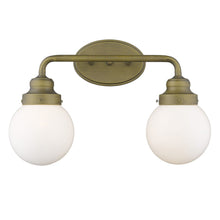 Load image into Gallery viewer, Two Light Wall Sconce With Round Glass Shade - Gold