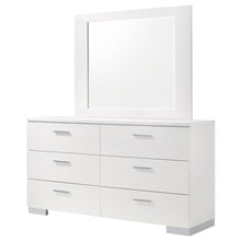 Load image into Gallery viewer, Dulcey - 6 Drawer Dresser With Mirror - Gloss White