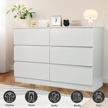Load image into Gallery viewer, 6 Drawer Dresser With Spacious Countertop And Concealed Handles