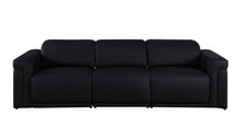 Load image into Gallery viewer, Top Grain Leather Reclining Metal USB Sofa (720428) - Black