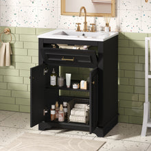 Load image into Gallery viewer, Bathroom Vanity With Integrated Sink, 2 Door Cabinet With Tip Out Drawer, Rectangular Design