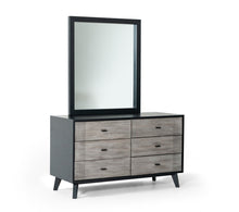 Load image into Gallery viewer, 40" Ash Veneer Rectangle Wall Mounted Dresser Mirror Engineered Framed - Black