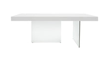 Load image into Gallery viewer, Wood Glass Trestle Base Dining Table - White / Clear