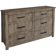 Load image into Gallery viewer, Solid Wood Six Drawer, Double Dresser - Brown