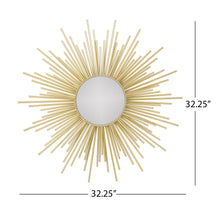 Load image into Gallery viewer, Modern Glam Sunburst Wall Mirror - Gold