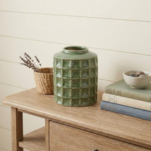 Load image into Gallery viewer, Geometric Cylinder Table Vase - Green