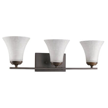 Load image into Gallery viewer, Three Light Wall Light With Tapered Glass Shade - Bronze