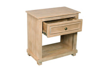 Load image into Gallery viewer, 28" Solid Wood Distressed One Drawer Nightstand - Beige