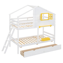 Load image into Gallery viewer, Bunk Bed With Playhouse Roof And Window