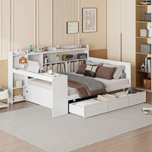 Load image into Gallery viewer, Daybed With 3 Drawers USB Ports And Desk