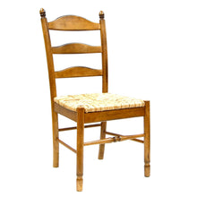 Load image into Gallery viewer, Straw And Wood Ladder Back Dining Side Chair - Brown