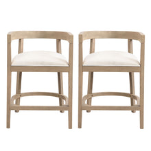 Load image into Gallery viewer, Modern Rubberwood Counter Stool Set With Upholstered Seats