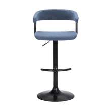 Load image into Gallery viewer, Fabric With Metal Swivel Adjustable Height Bar Chair - Blue And Black