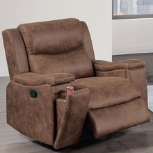 Load image into Gallery viewer, 1 Piece Manual Recliner With Padded Seat And Backrest, Square Arms For Living Room - Walnut