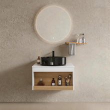 Load image into Gallery viewer, Floating Bathroom Vanity With Vessel Sink With Open Shelf Storage