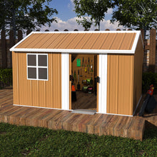 Load image into Gallery viewer, Storage Shed With Windows, Lockable Door & Ventilation For Backyard Tool Organization - Brown