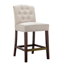 Load image into Gallery viewer, Tufted Counter Stool With Button Tufted Back - Tan