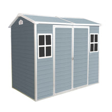Load image into Gallery viewer, Resin Outdoor Storage Shed With Two - Window And Double - Door, Plastic Shed With Floor For Gargen, Patio, Yard, Lawn