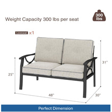 Load image into Gallery viewer, All Weather Loveseat 2 Seats Sofa With Cushions - Light Khaki / Beige