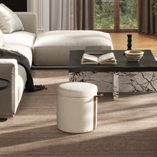 Load image into Gallery viewer, Brandy - Round Upholstered Storage Ottoman With Accent