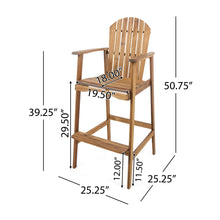 Load image into Gallery viewer, Outdoor Acacia Wood Adirondack Barstools (Set of 2)