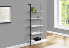 Load image into Gallery viewer, Bookshelf, Bookcase, Etagere, Ladder, 5 Tier, For Office, Marble Look Contemporary & Modern