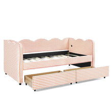 Load image into Gallery viewer, Gingham Daybed With USB Charging Port, Wave-Shaped Design