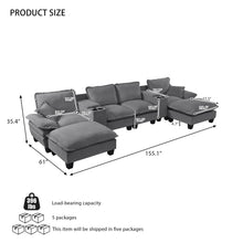 Load image into Gallery viewer, Modular Cloud Couch Sofa With Cup Holders & Storage, USB Port