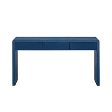 Load image into Gallery viewer, Double Pedestal Console Table With Three Drawers - Navy Blue