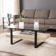 Load image into Gallery viewer, Glass Iron Sled Coffee Table - Clear / Natural