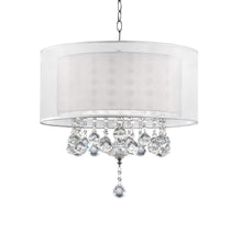 Load image into Gallery viewer, Chic Ceiling Lamp With Crystal Accents And Shade - Silver