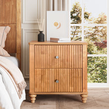 Load image into Gallery viewer, Modern Fluted Nightstand With 3 Drawers