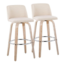 Load image into Gallery viewer, Toriano - Contemporary Fixed Height Barstool With Swivel & Round Footrest (Set of 2)