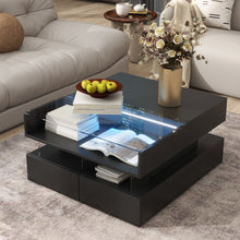Load image into Gallery viewer, Lift Top Coffee Table With 2 Drawers, Hidden Space And LED Lights For Living Room