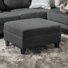 Load image into Gallery viewer, Classic Ottoman With Birch Wood Legs And Fabric Upholstery