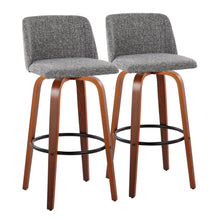 Load image into Gallery viewer, Toriano - Mid Century Modern Fixed Height Barstool Swivel And Round Footrest (Set of 2)