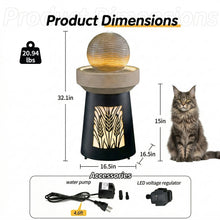Load image into Gallery viewer, Outdoor Water Fountain, Warm LED Light - Brown