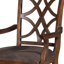Load image into Gallery viewer, Upholstered Microfiber And Solid Wood Open Back Dining Arm Chairs (Set of 2) - Brown