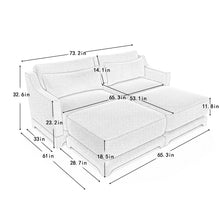 Load image into Gallery viewer, Stylish Sofa With Ottoman And Lumbar Pillows, Ergonomic Design